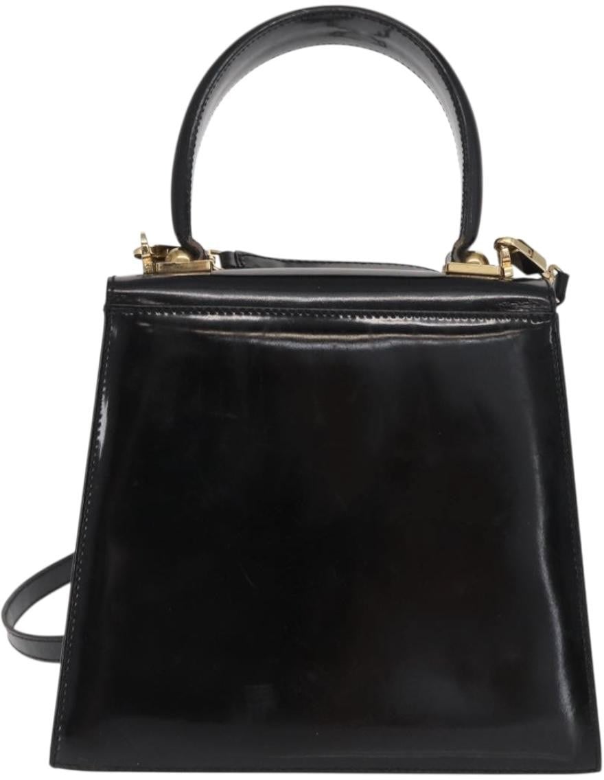 Salvatore Ferragamo Gancini Convertible Top Handle Patent Leather
