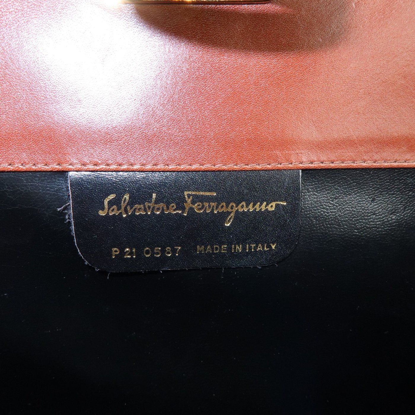 Salvatore Ferragamo Vintage Gancini Chain Leather Small