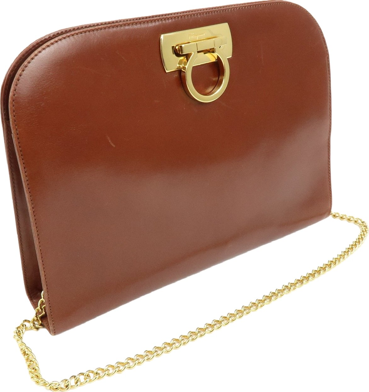 Salvatore Ferragamo Vintage Gancini Chain Leather Small