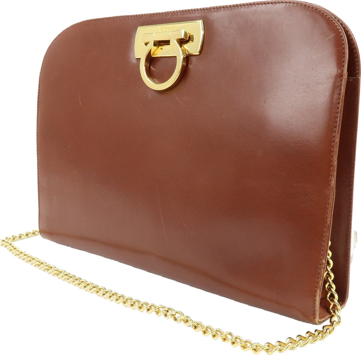 Salvatore Ferragamo Vintage Gancini Chain Leather Small