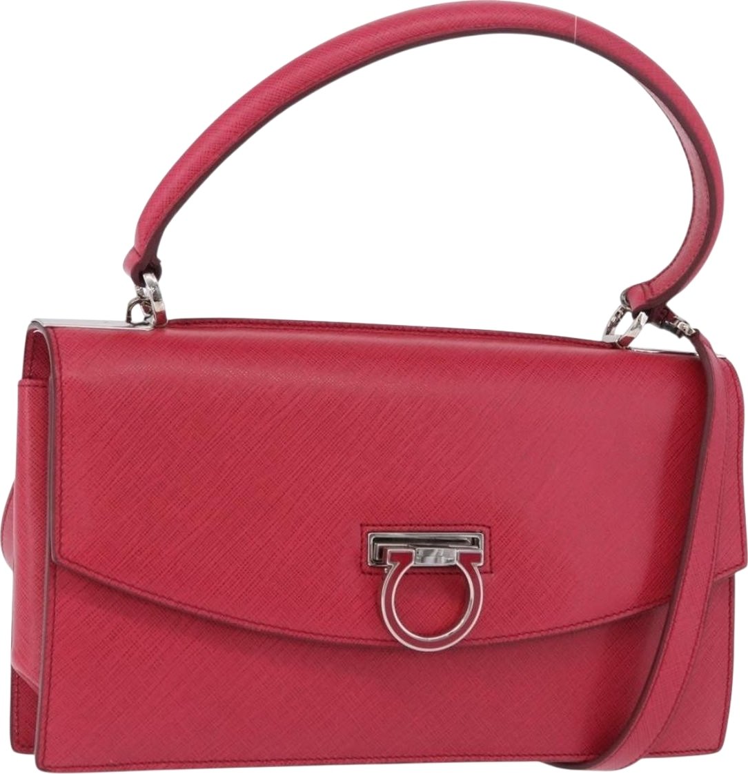 Salvatore Ferragamo Gancini Convertible Top Handle Saffiano Leather East West