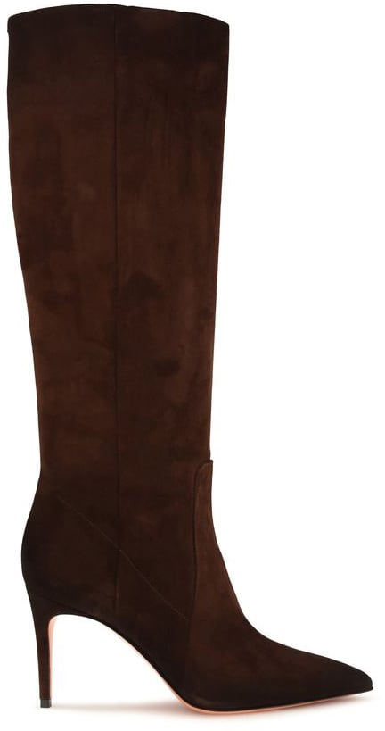 Santoni Brown Calf Leather Bos Taurus High Heel Boots
