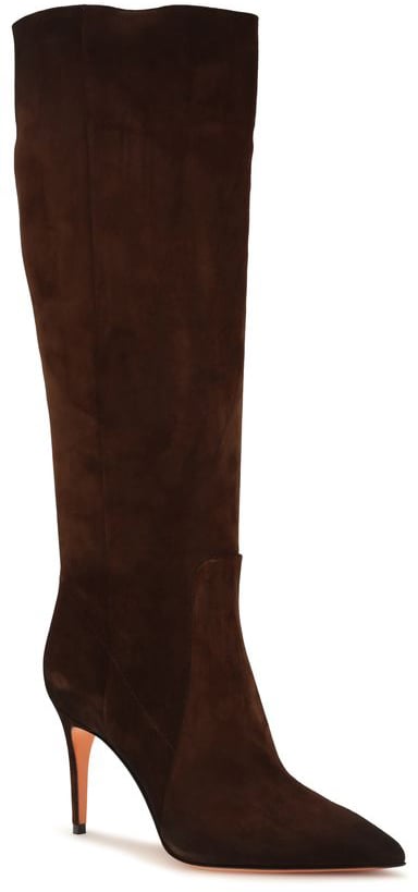 Santoni Brown Calf Leather Bos Taurus High Heel Boots