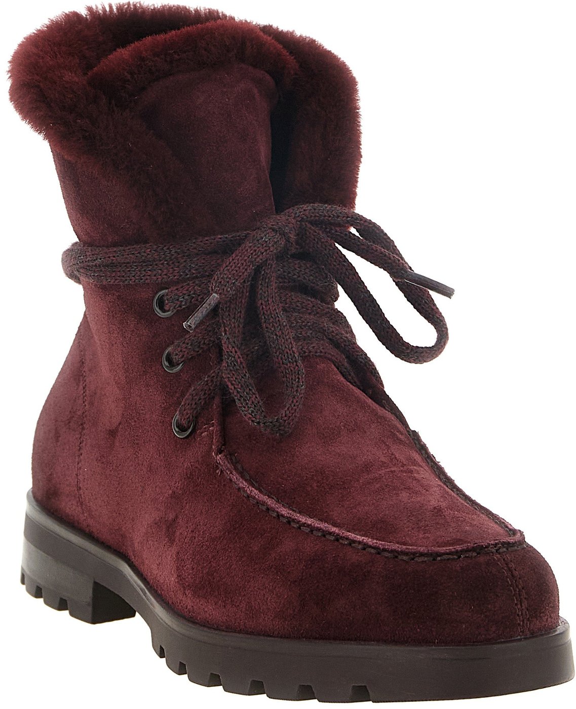 Santoni Bordeaux Calfskin Ankle Boots