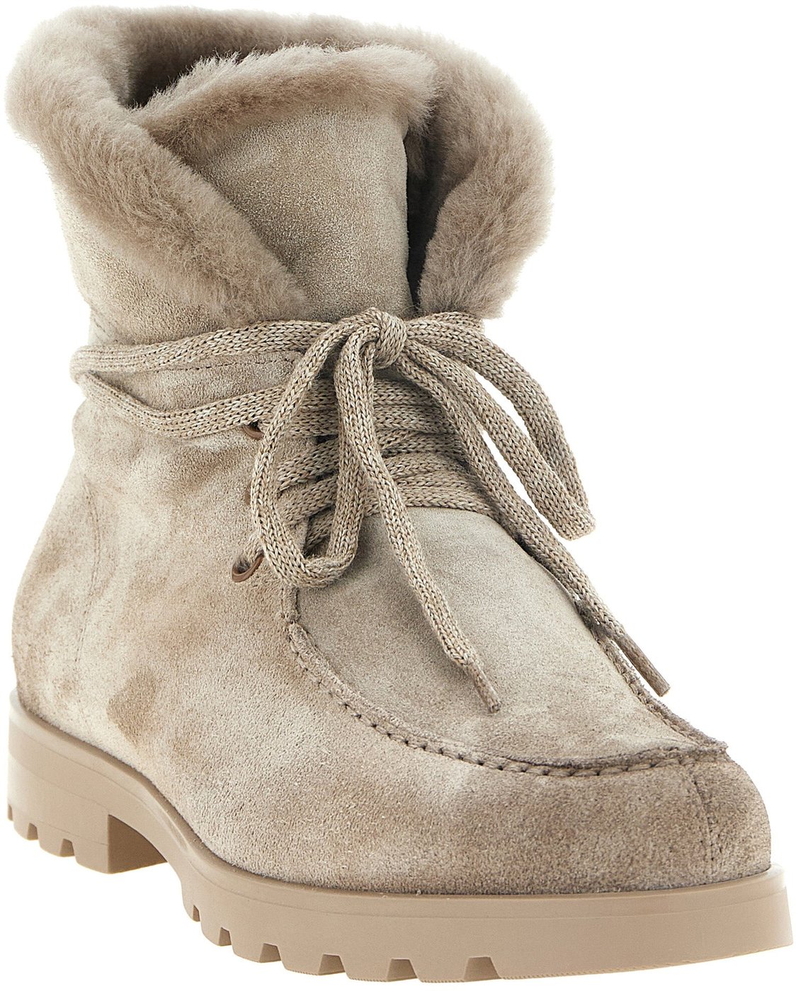 Santoni Beige Calfskin Ankle Boots