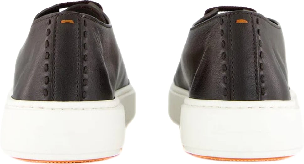 Santoni L-Top Clean Row Men's Leather Sneakers Brown