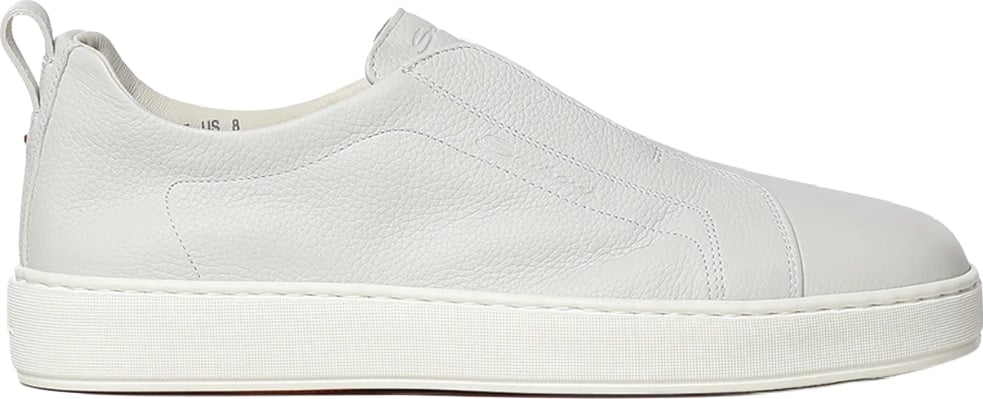 Santoni Men's Leather Slip-On Sneakers White