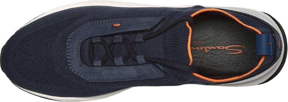 Santoni Men's Stretch Fabric Low-Top Sneakers Blue