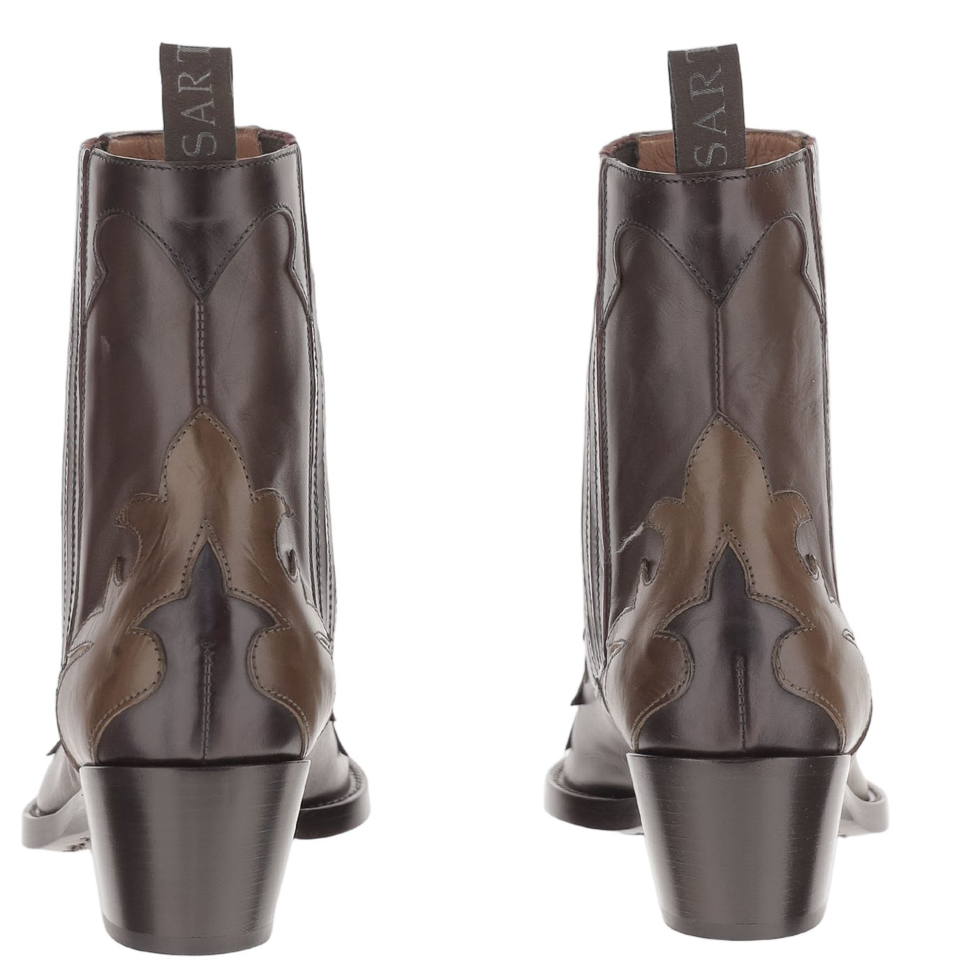 Parma Leather Ankle Boots With Tapered Toe And Decorative Stitching