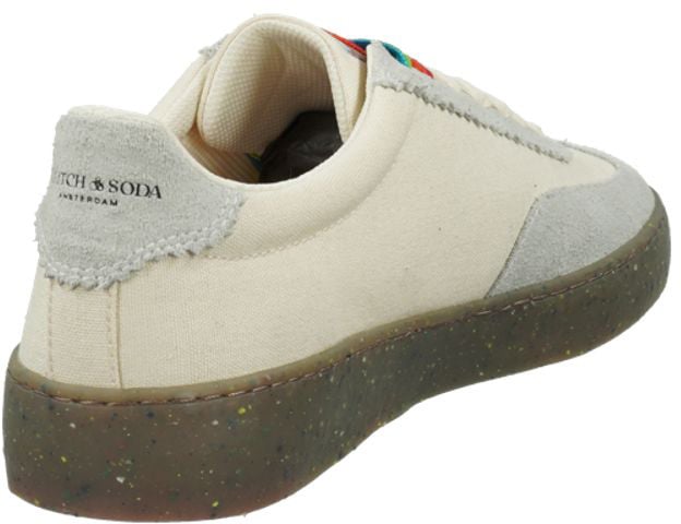 Scotch & Soda White Linen Low Top Sneakers