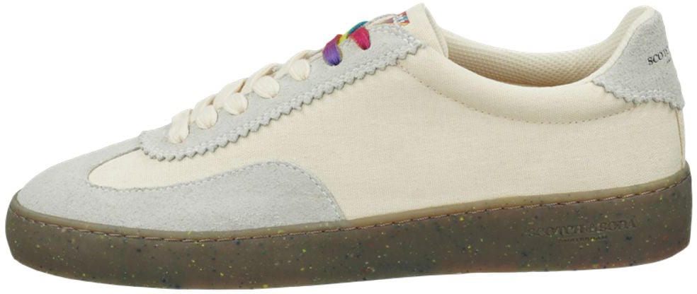 Scotch & Soda White Linen Low Top Sneakers