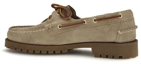 Sebago Beige Suede Leather Slip-On Loafers
