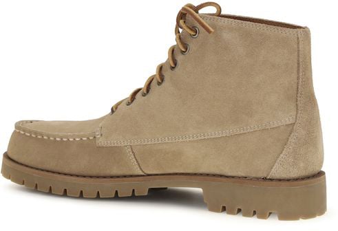 Sebago Beige Calf Leather Bos Taurus Lace-Up Boots