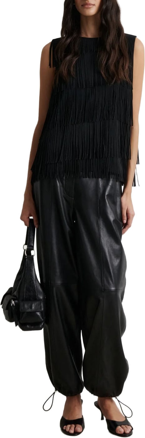 Second Female - 61308 - Aluka Leather Trousers - 8001 Black