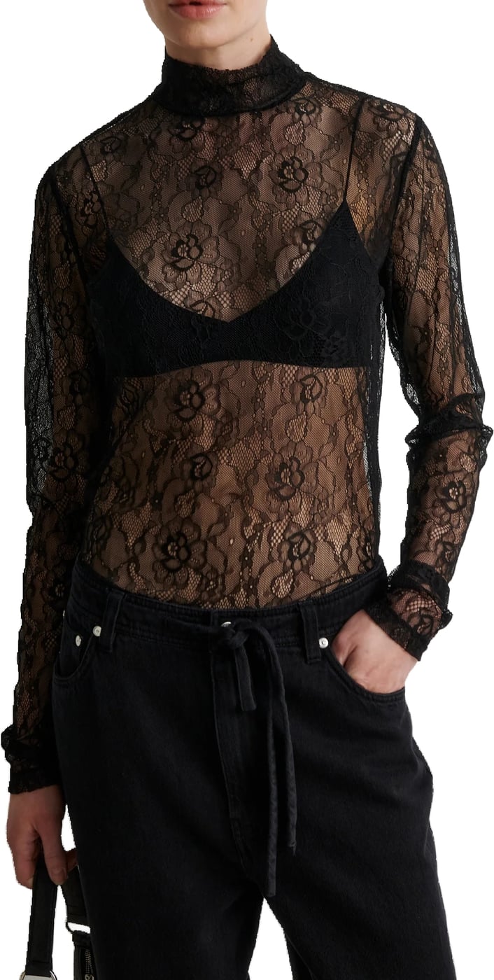 Second Female - 61313 - Luria LS Lace Tee - 8001 Black