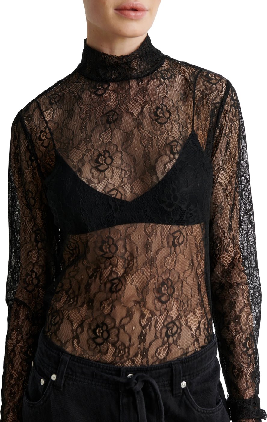 Second Female - 61313 - Luria LS Lace Tee - 8001 Black