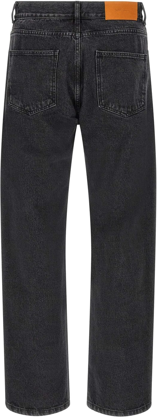 SECOND/LAYER Black Cotton Straight-Leg Jeans
