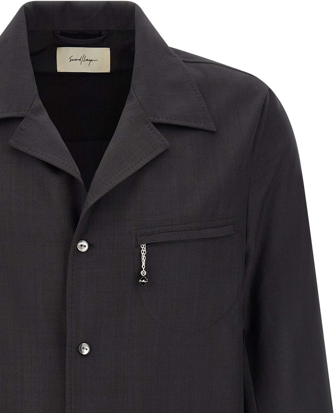 SECOND/LAYER Gray Polyester Blouse