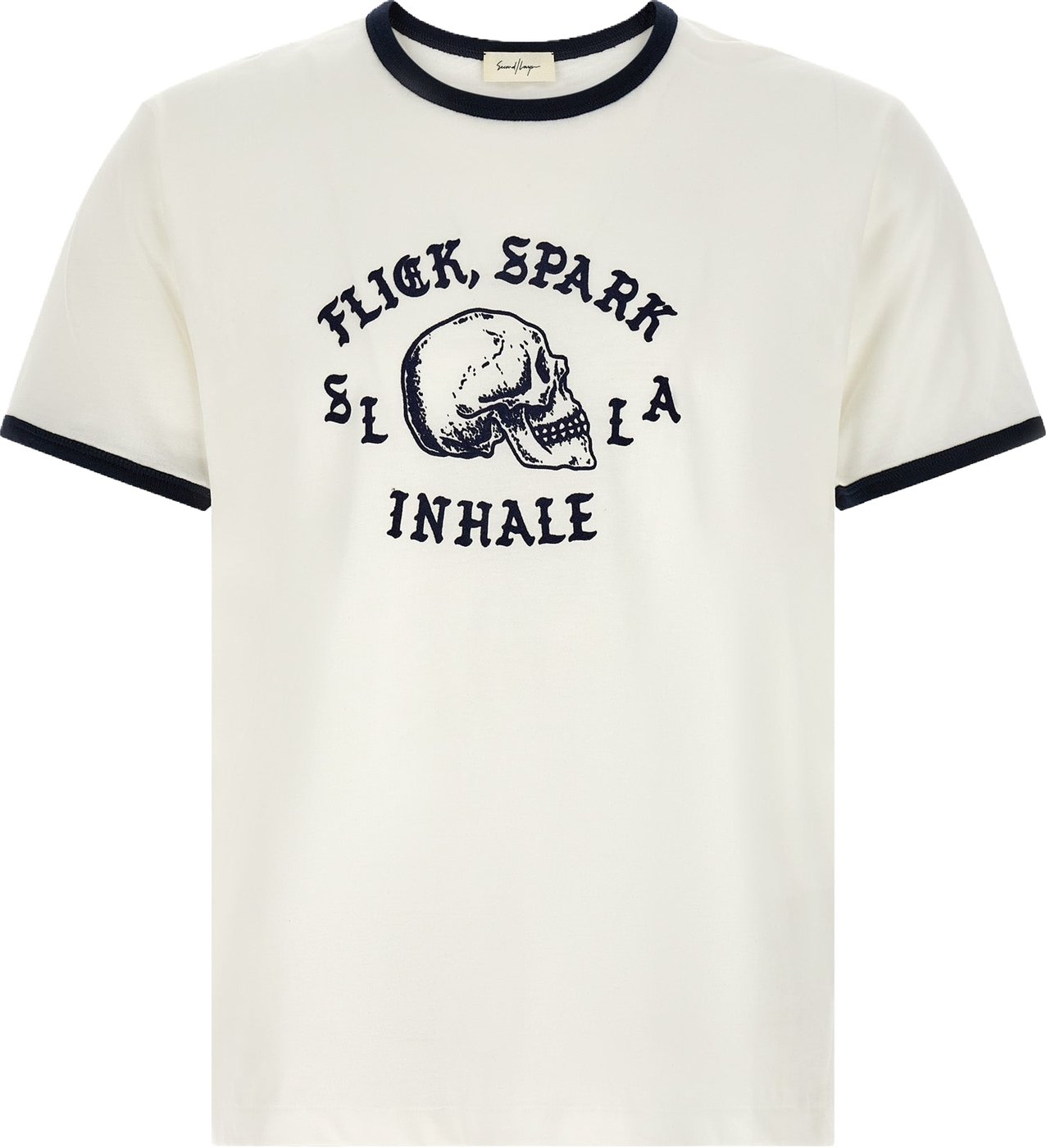 SECOND/LAYER Bicolor Cotton T-Shirt