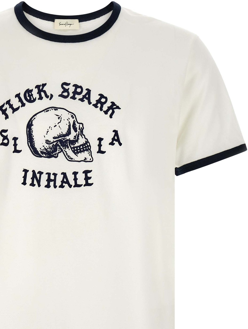 SECOND/LAYER Bicolor Cotton T-Shirt