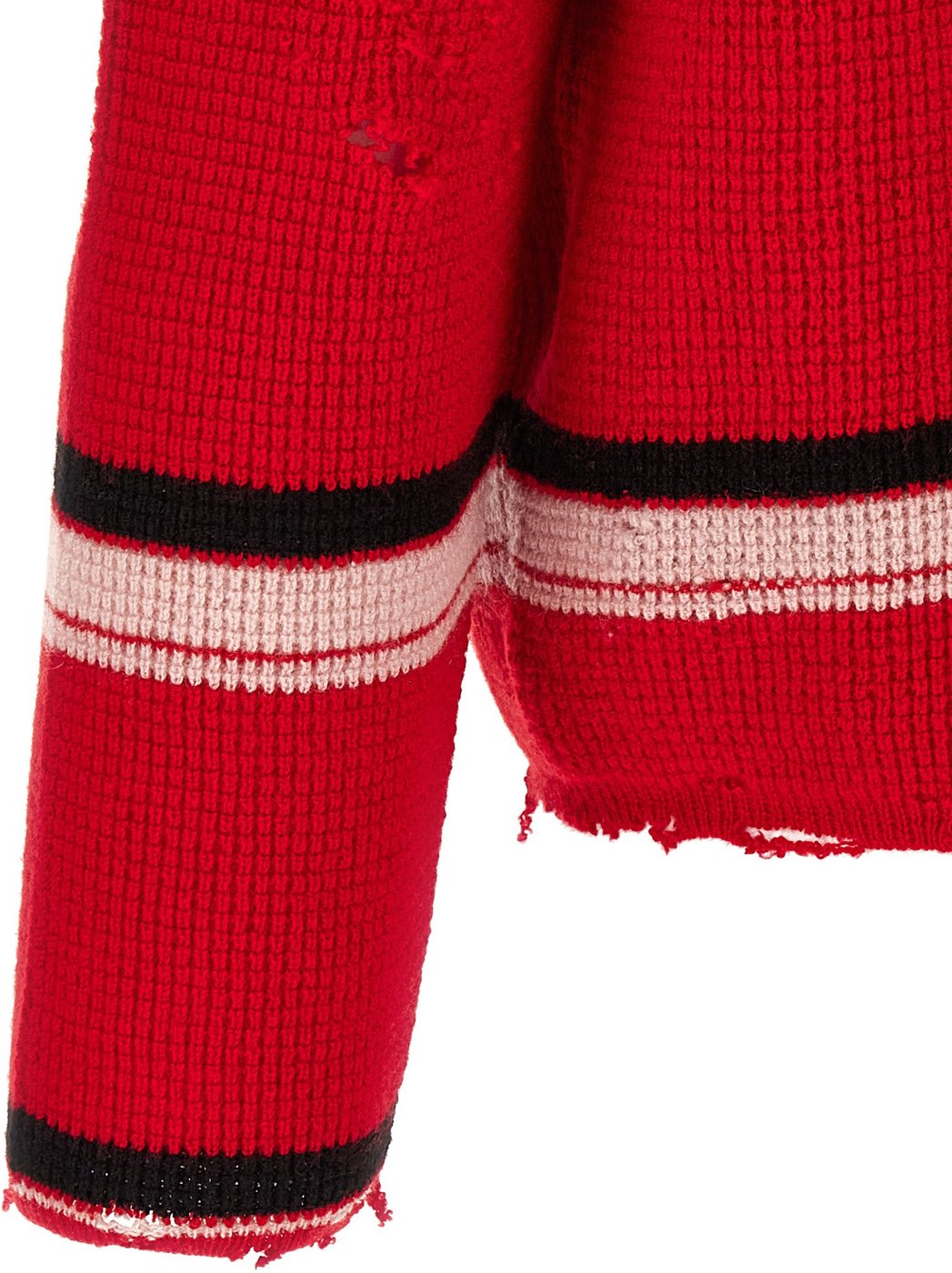 SECOND/LAYER Red Wool Cardigan