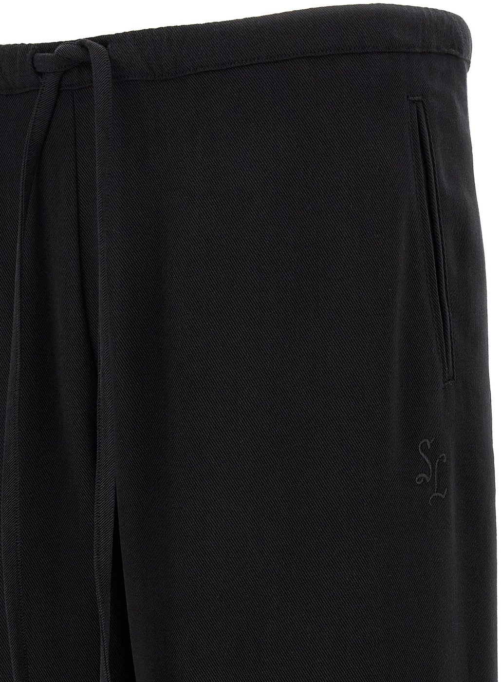 SECOND/LAYER Black Cotton-Like Casual Pants
