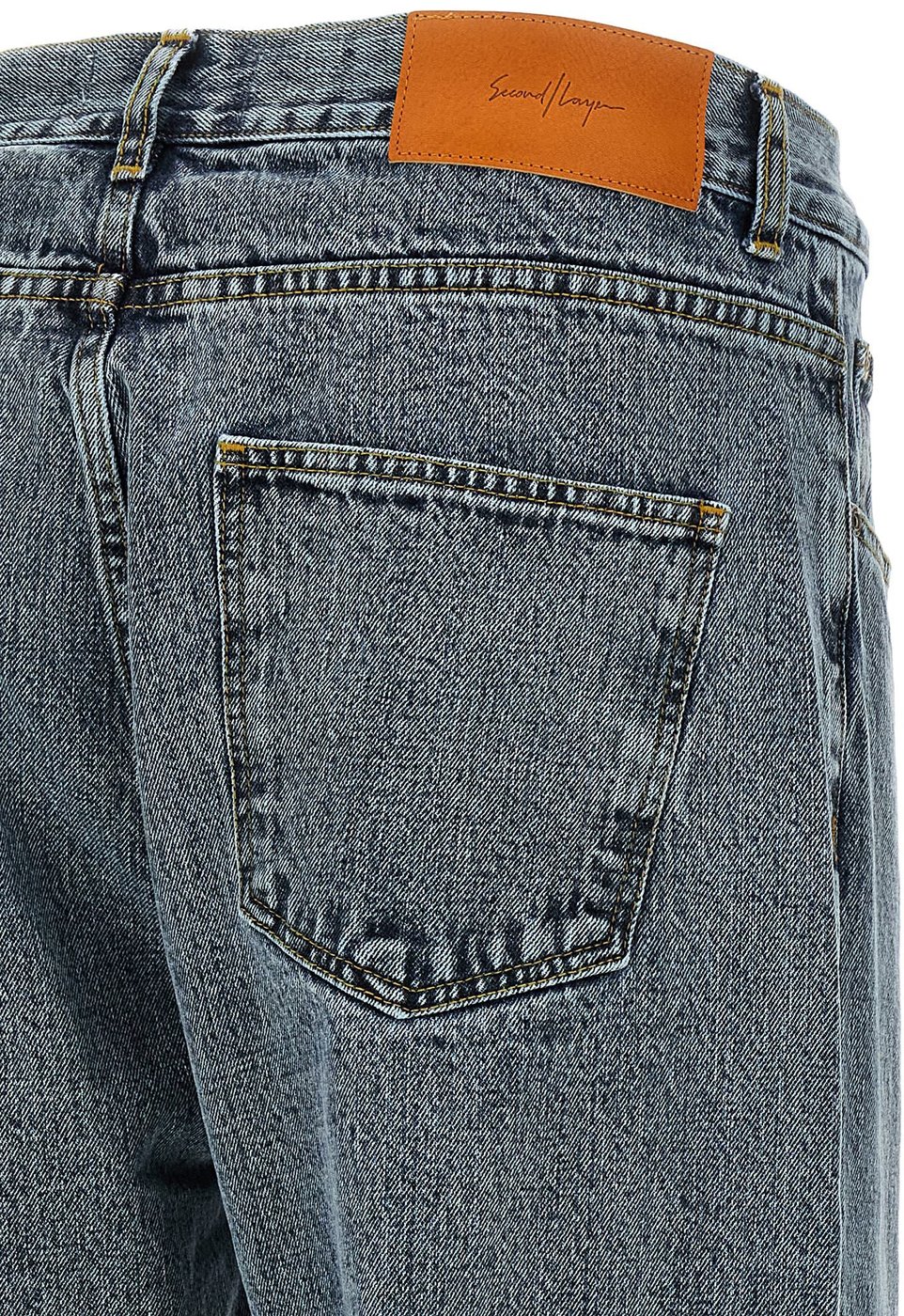 SECOND/LAYER Gray Cotton Relaxed Fit Jeans