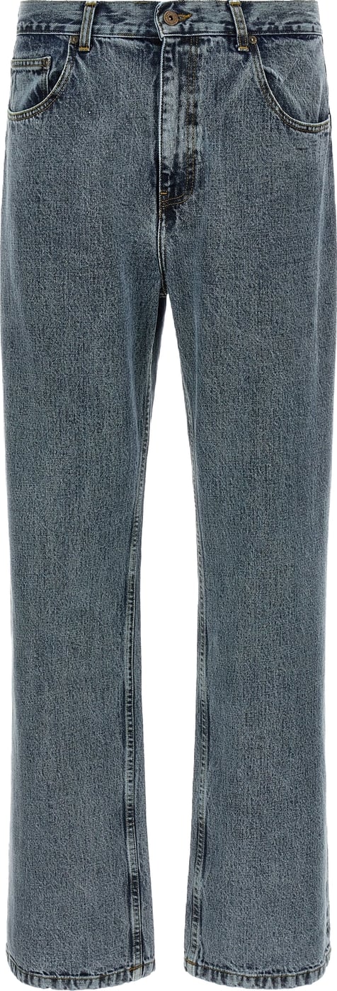 SECOND/LAYER Gray Cotton Relaxed Fit Jeans