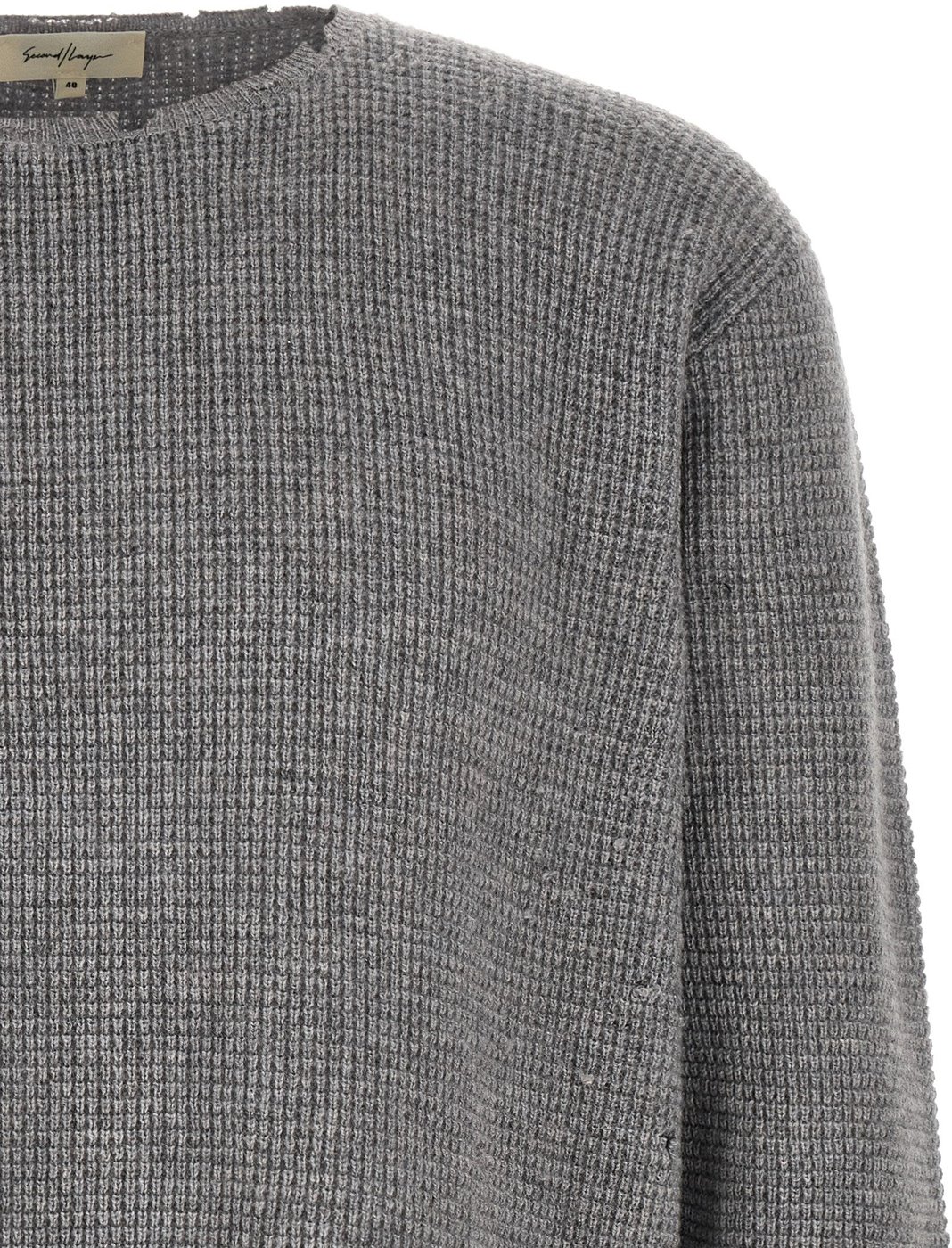 SECOND/LAYER Gray Wool Cardigan