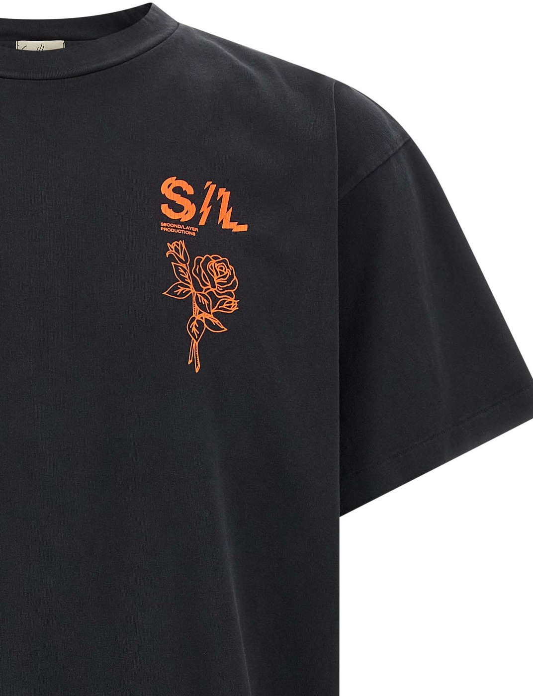 SECOND/LAYER Black Cotton T-Shirt