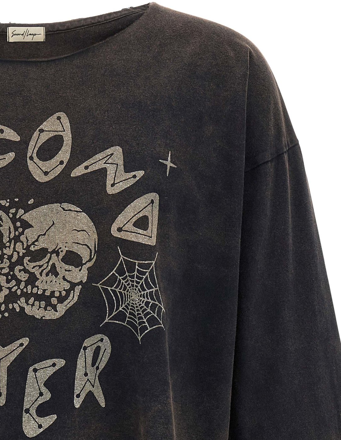 SECOND/LAYER Black Cotton T-Shirt
