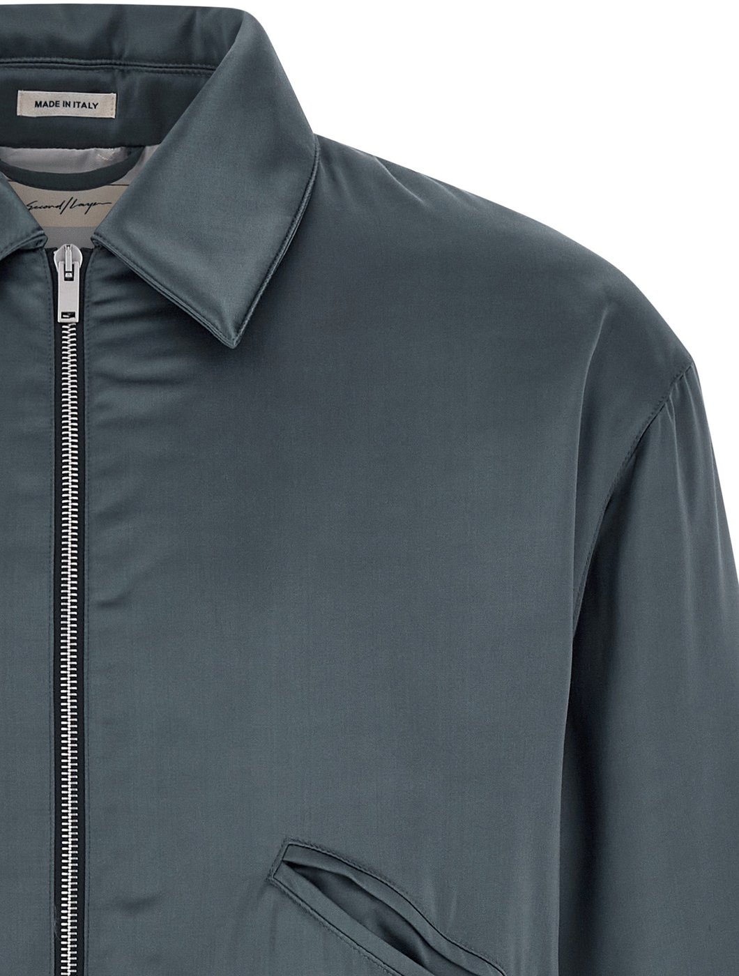 SECOND/LAYER Gray Viscose Bomber