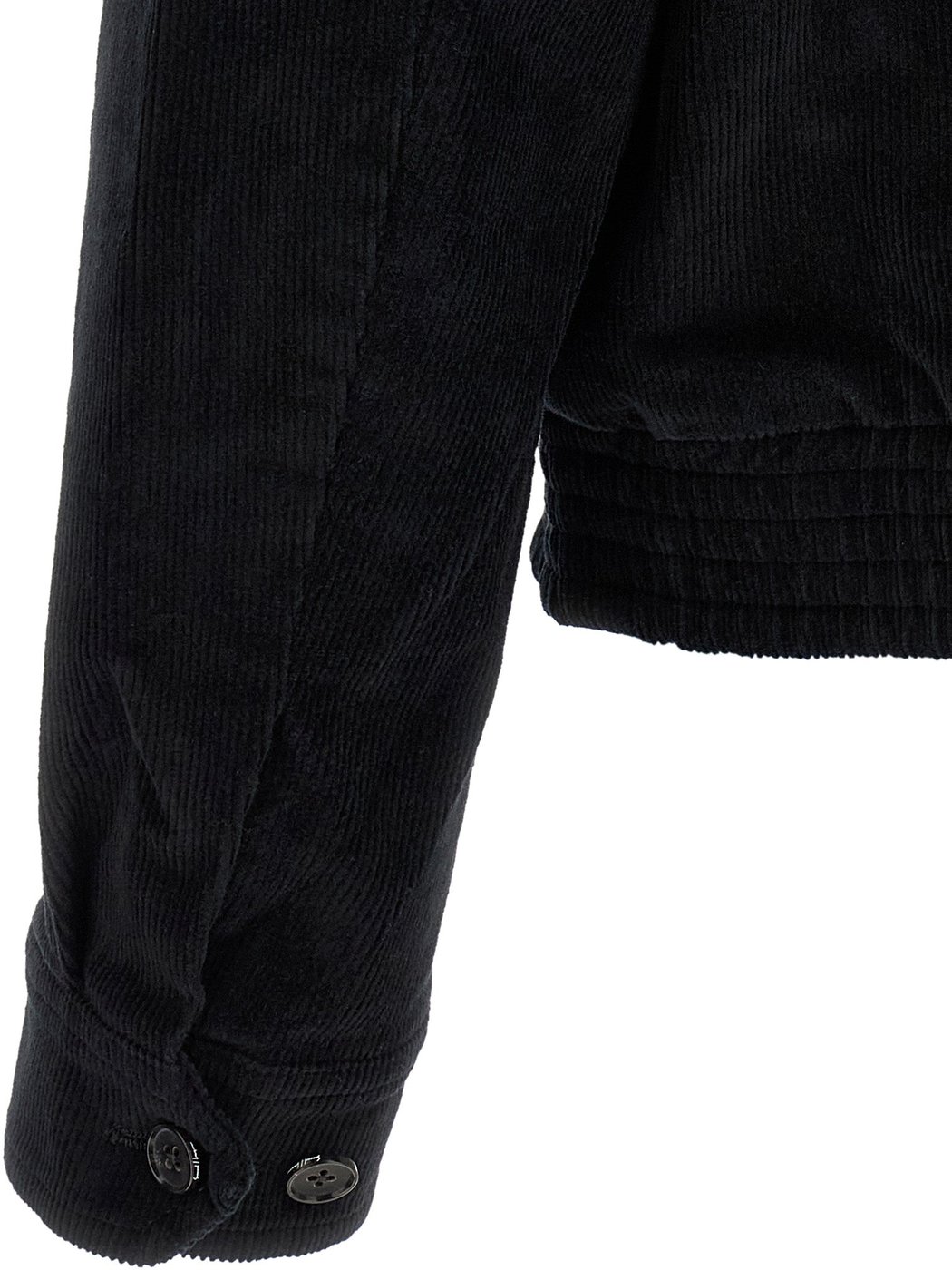 SECOND/LAYER Black Cotton Full-Length Jacket