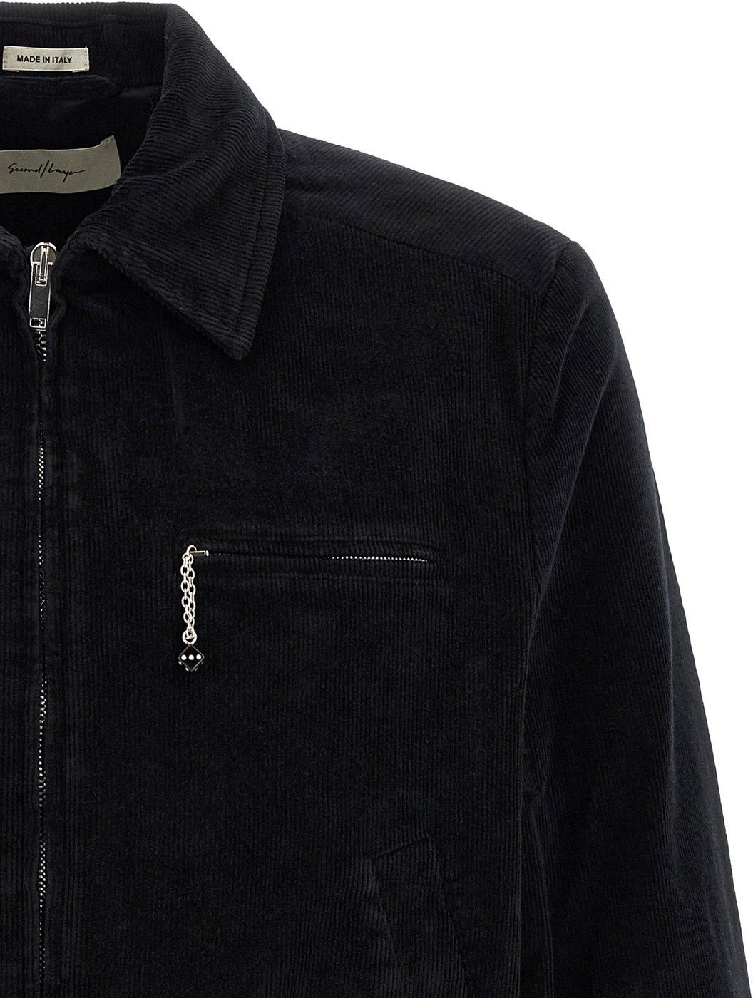 SECOND/LAYER Black Cotton Full-Length Jacket