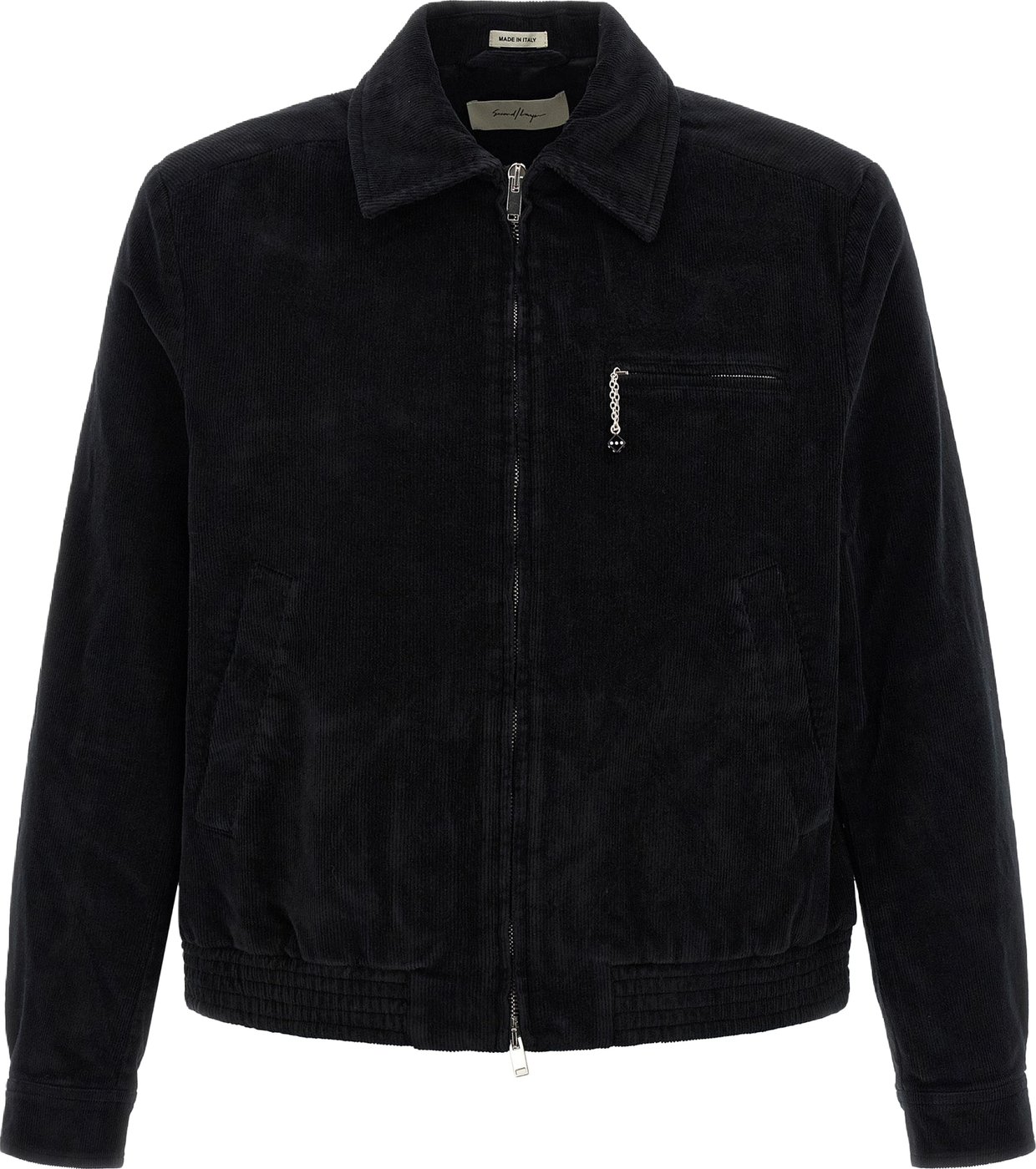 SECOND/LAYER Black Cotton Full-Length Jacket