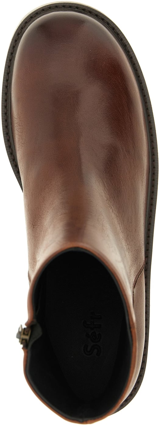 SÉFR Brown Calfskin Ankle Boots