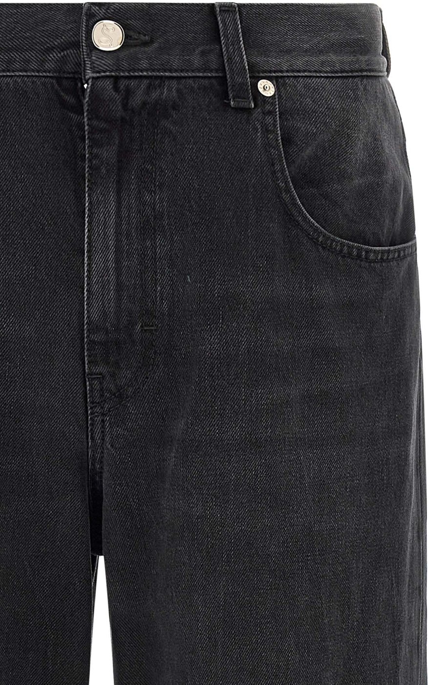 SÉFR Black Cotton Relaxed Fit Jeans
