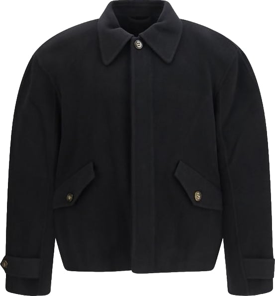 SÉFR Black Wool Oves Aries Full-Length Jacket