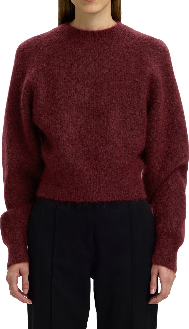 Selected Femme - SLWMIRA LS KNIT SHORT O-NECK NOOS - 16102233 - Tawny Port