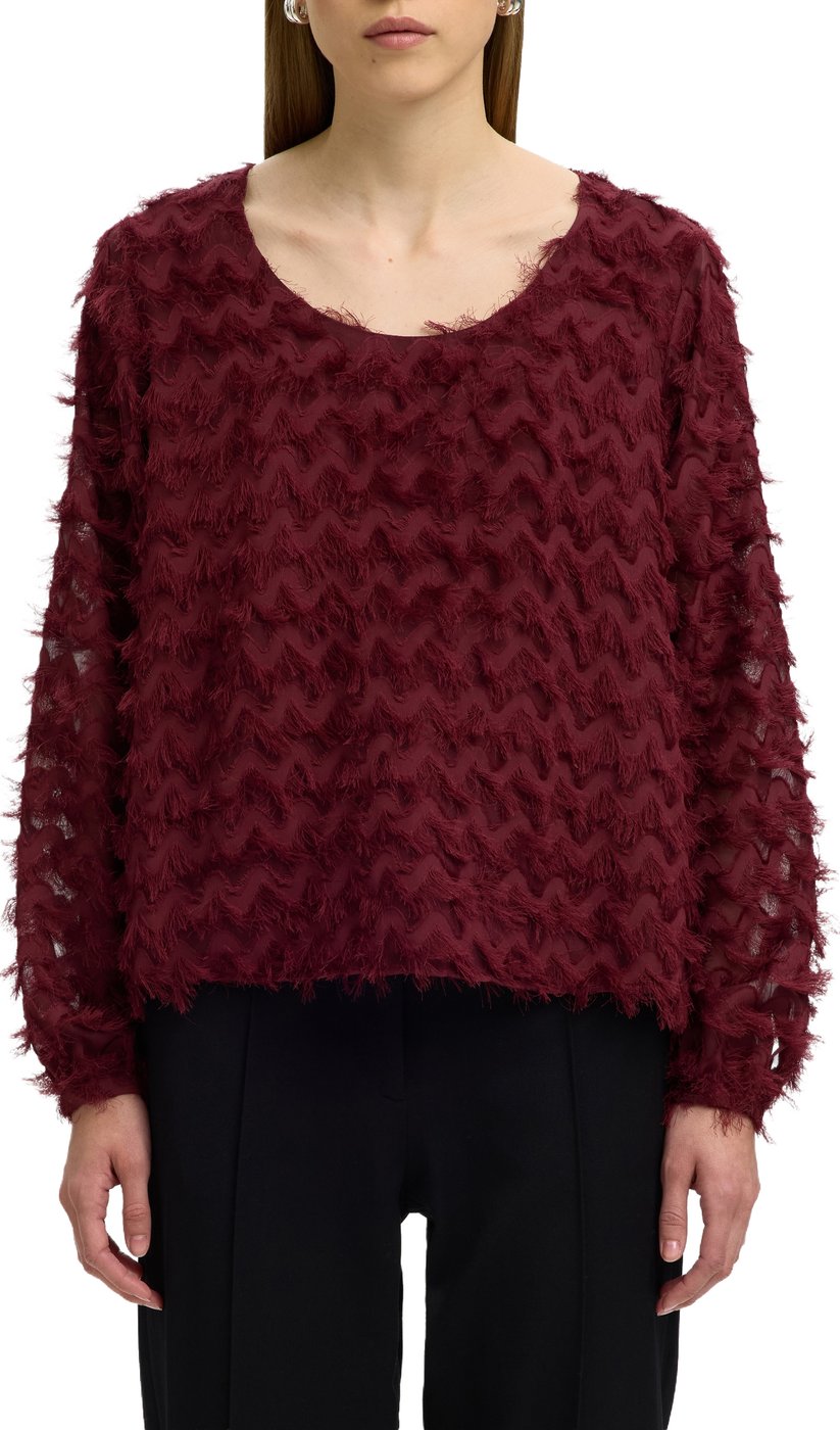 Selected Femme - SLWMYLA LS RELAXED TOP - 16102248 - Tawny Port