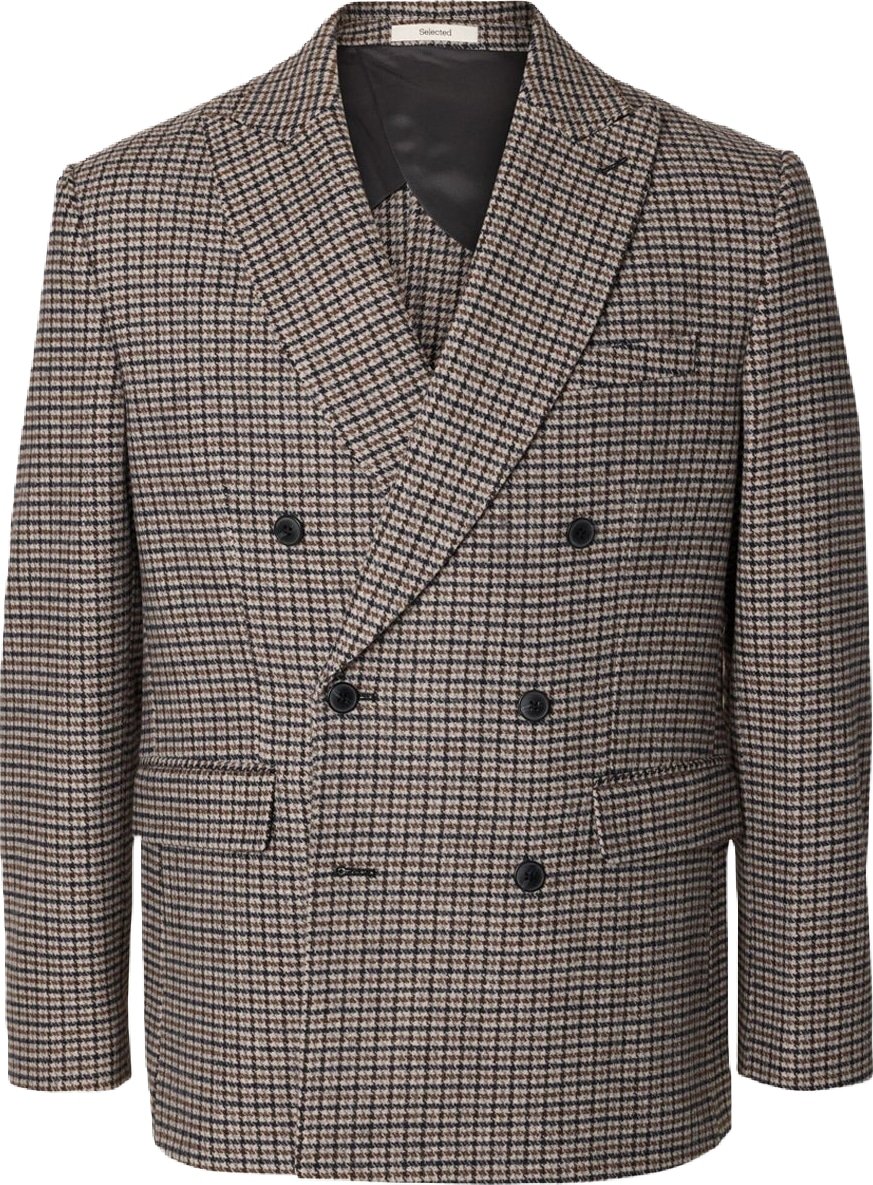 Blazer Regular Morris Check Wool Blend Medium Grey Melange