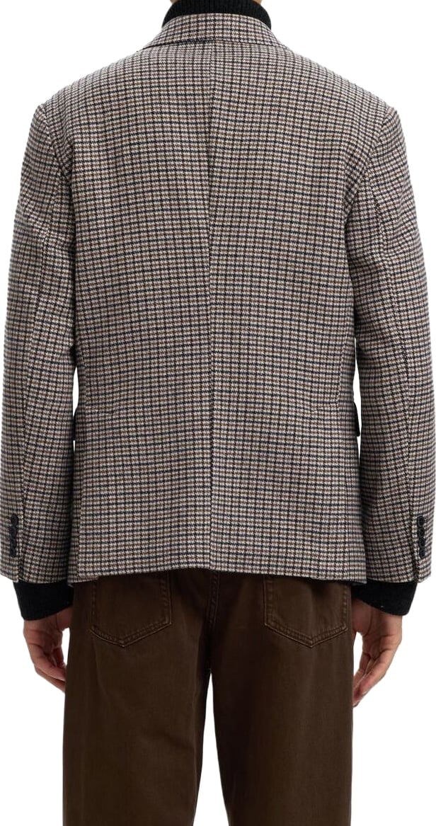 Blazer Regular Morris Check Wool Blend Medium Grey Melange