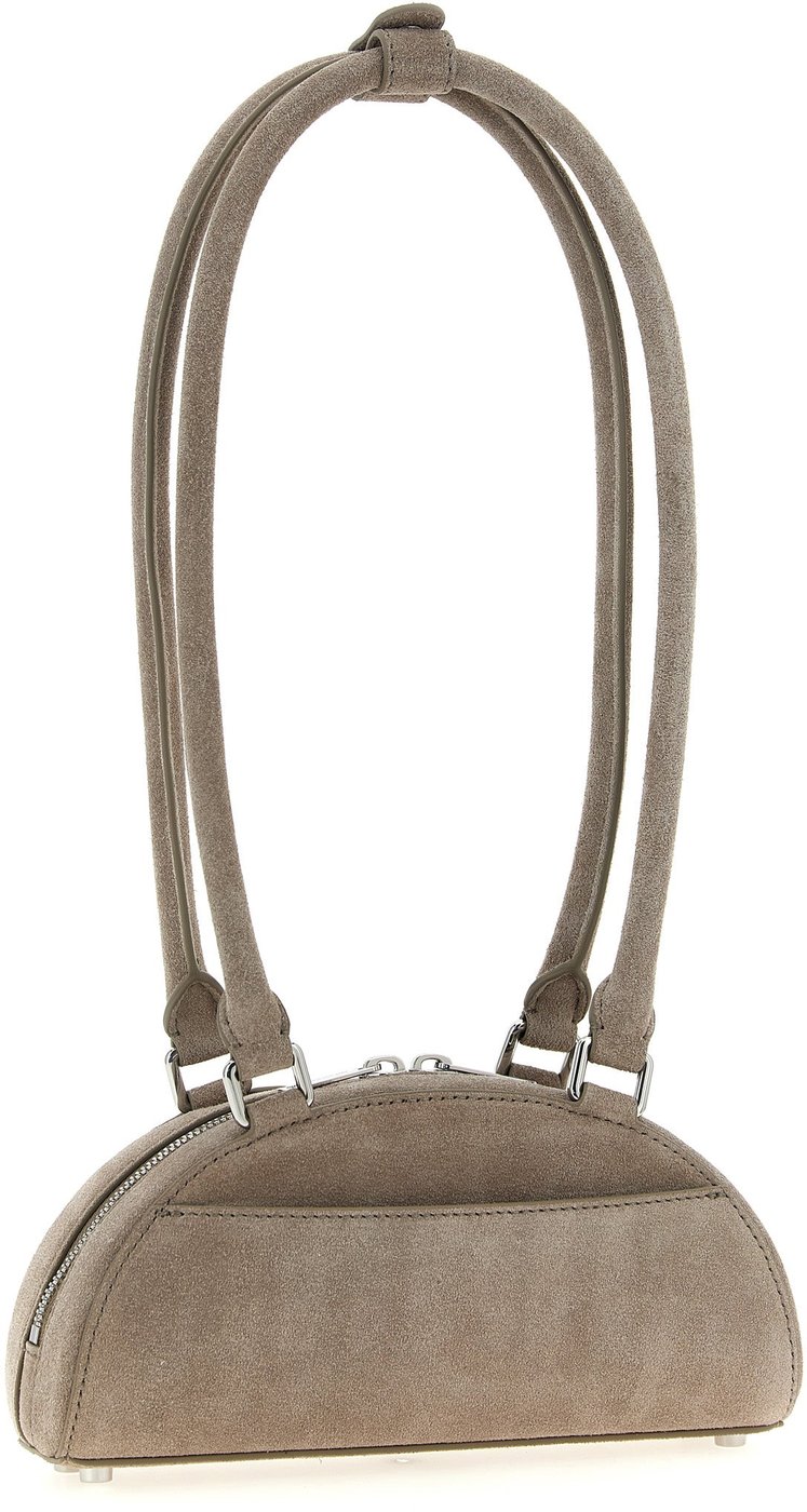 Self-Portrait Gray Lamb Leather Shoulder Bag