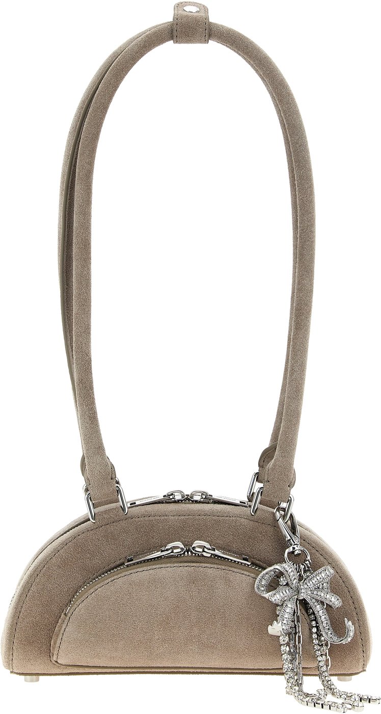 Self-Portrait Gray Lamb Leather Shoulder Bag
