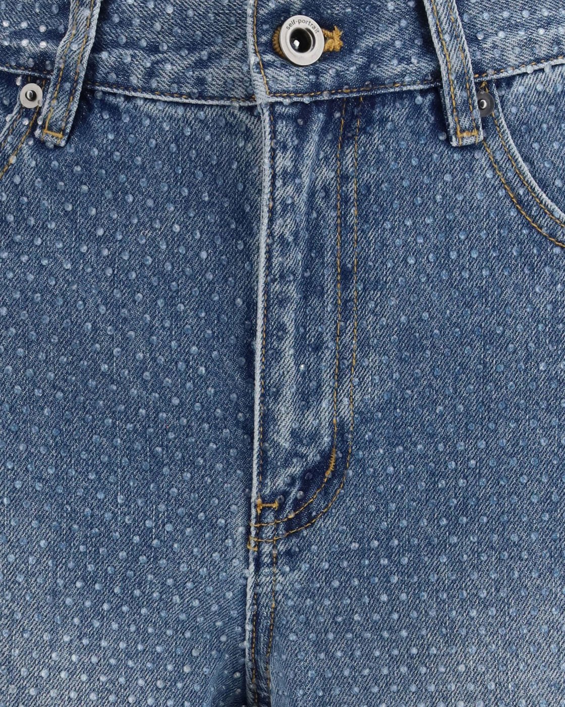 Straight-Leg Jeans with Strass Inspired Detailing