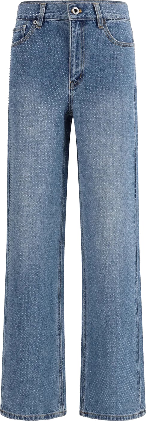 Straight-Leg Jeans with Strass Inspired Detailing