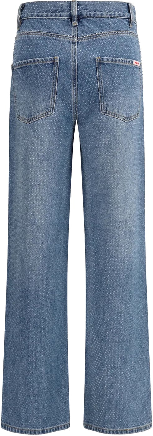 Straight-Leg Jeans with Strass Inspired Detailing