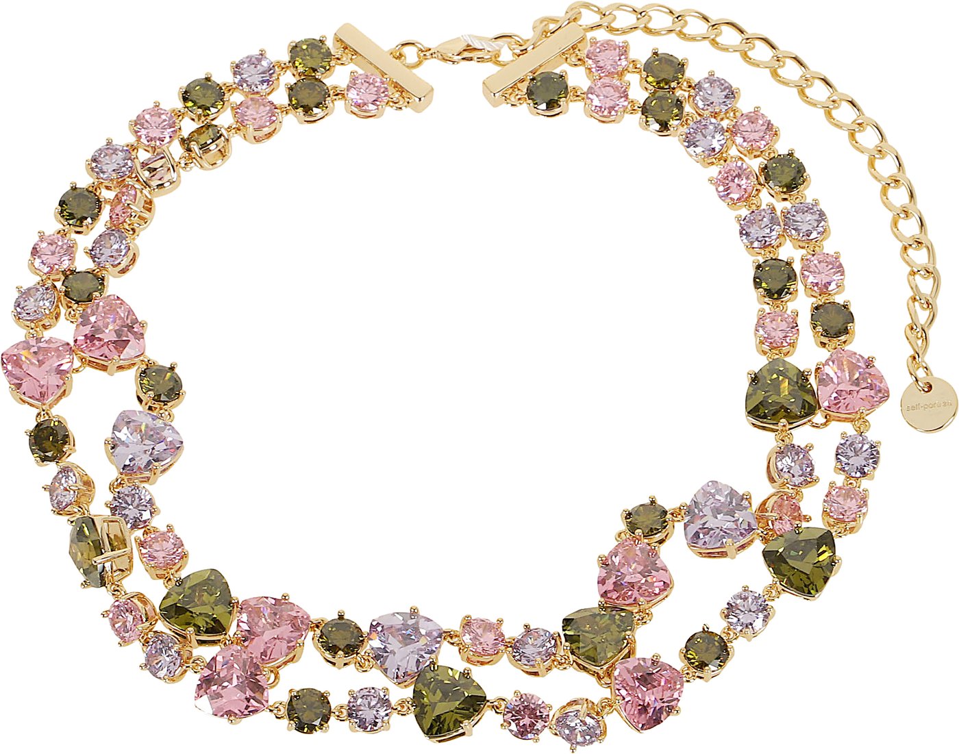 SELF-PORTRAIT MULTI CRYSTAL NECKLACE
