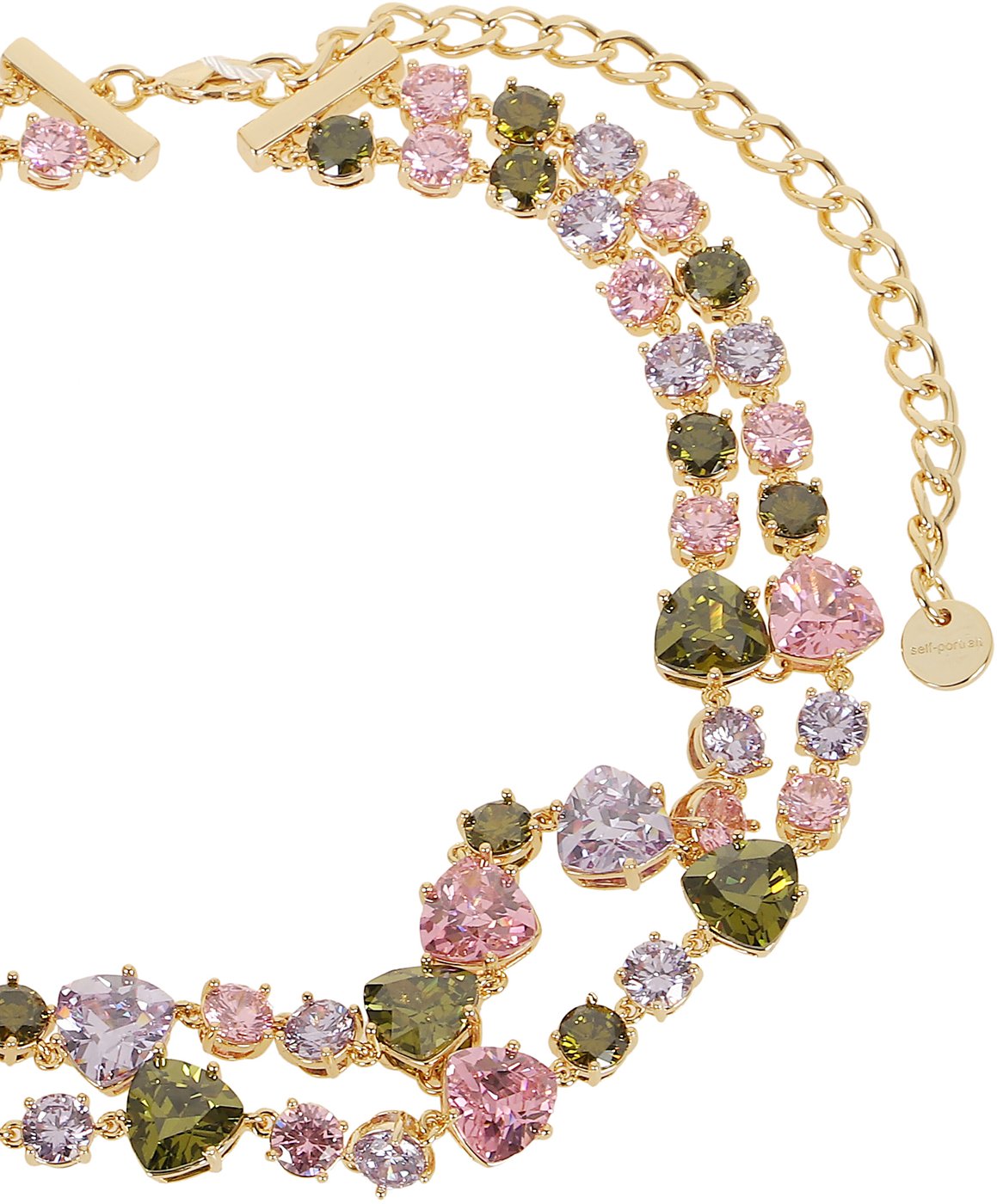 SELF-PORTRAIT MULTI CRYSTAL NECKLACE