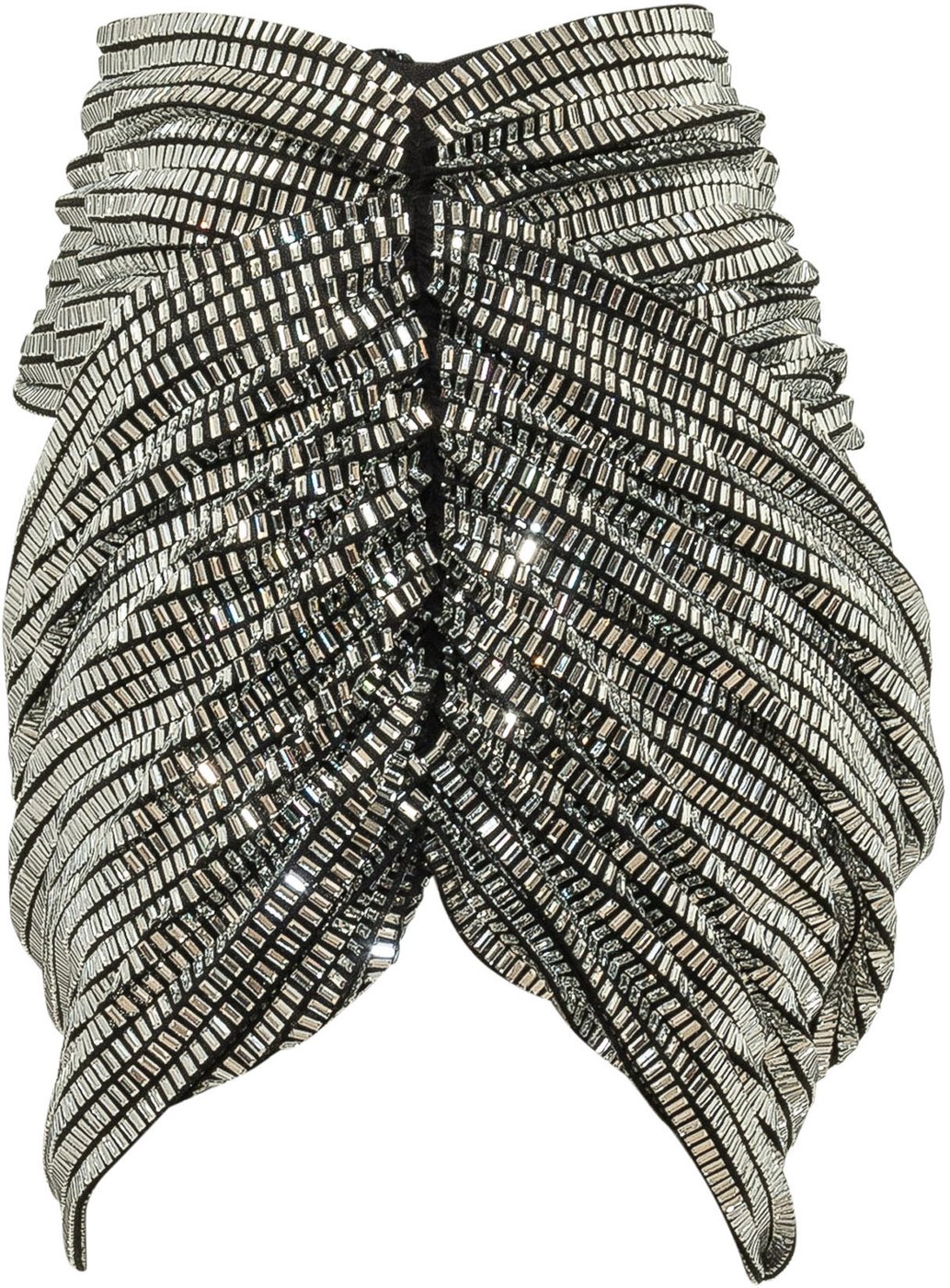 Minigonna Drappeggiata con Applicazioni Luminose